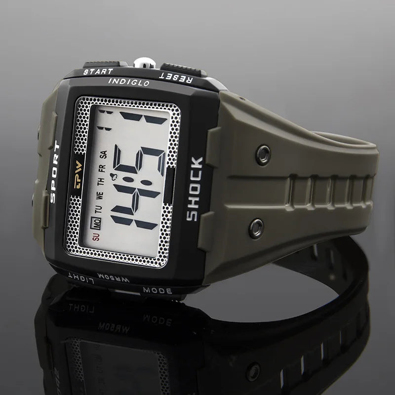 Big Dial Men Sports Digital Watches | TPW Outdoor Army Military Watch | Male LED Electronic Waterproof Chronograph Watch