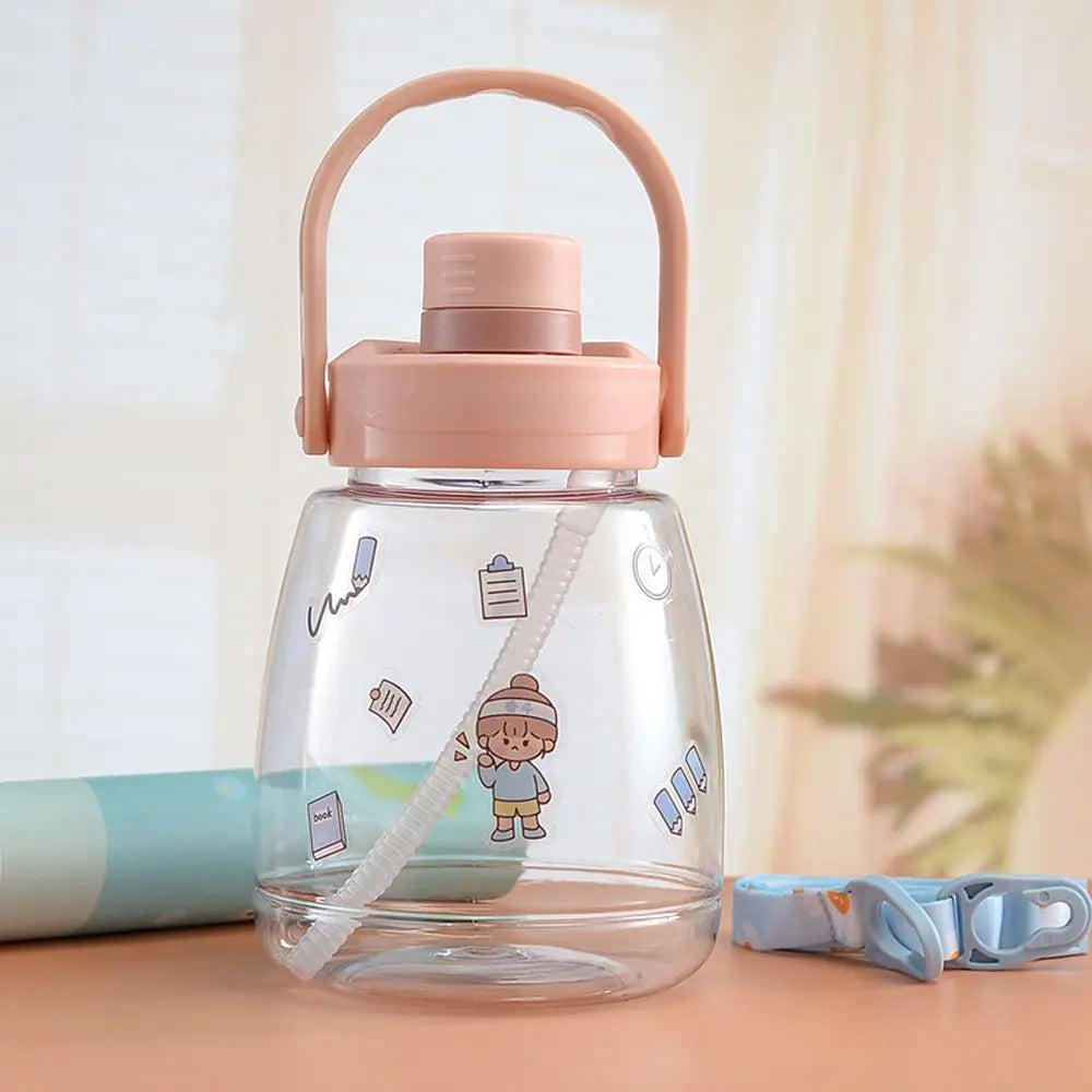 Jug Leakproof Cup Drinking Water Bottle | Sports Bottle Water Sippy Cup | Big Belly Cup | Children's Straw Cup | Blue Bear Water Cup | Alo Trendy