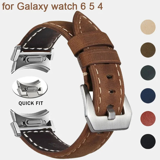 20mm Quick Fit Leather Band for Samsung Galaxy Watch | Compatible with Galaxy Watch 6, 5, 4 (40mm, 44mm), Watch 5 Pro (45mm), Watch 6/4 Classic (43mm, 47mm), Watch Strap | Alo Trendy