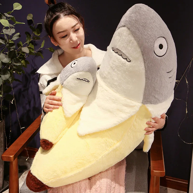 New Kawaii Transform Shark Banana Plush Toy Stuffed CuteShark Doll Animal Pillow Soft Cartoon Cushion Kid Christmas Gift | Alo Trendy