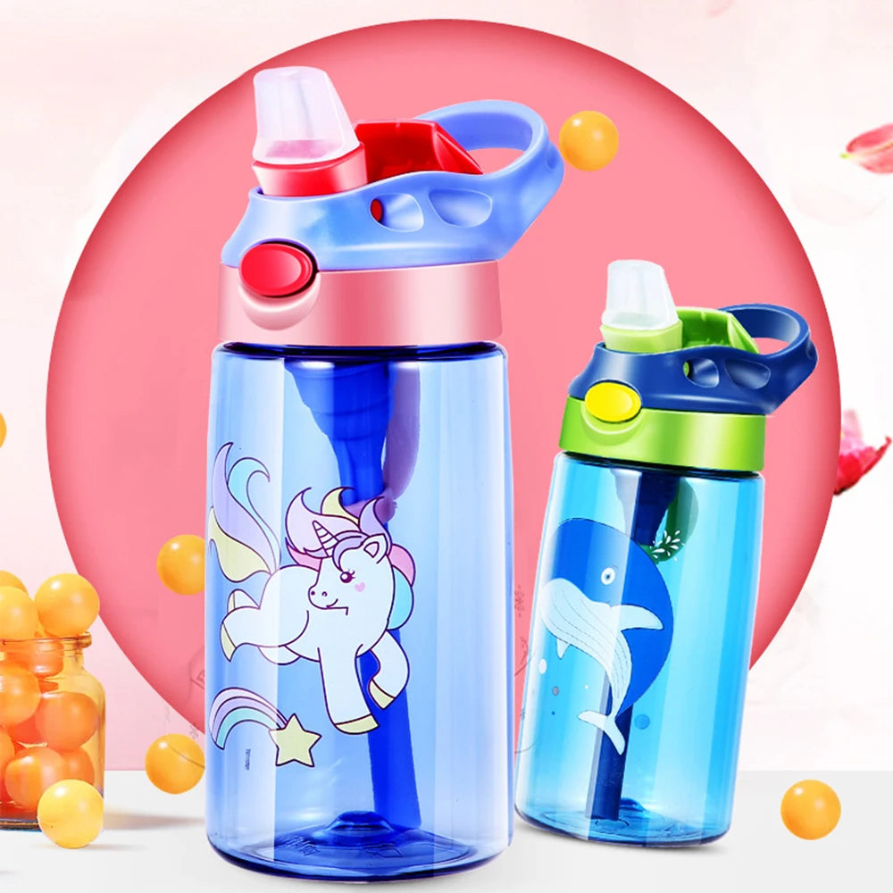 480ml Kids Water Sippy Cup | Kawaii Portable Water Bottle With Straw and Handle | Leakproof Drinking Bottle | Children Cup Drinkware | Alo Trendy