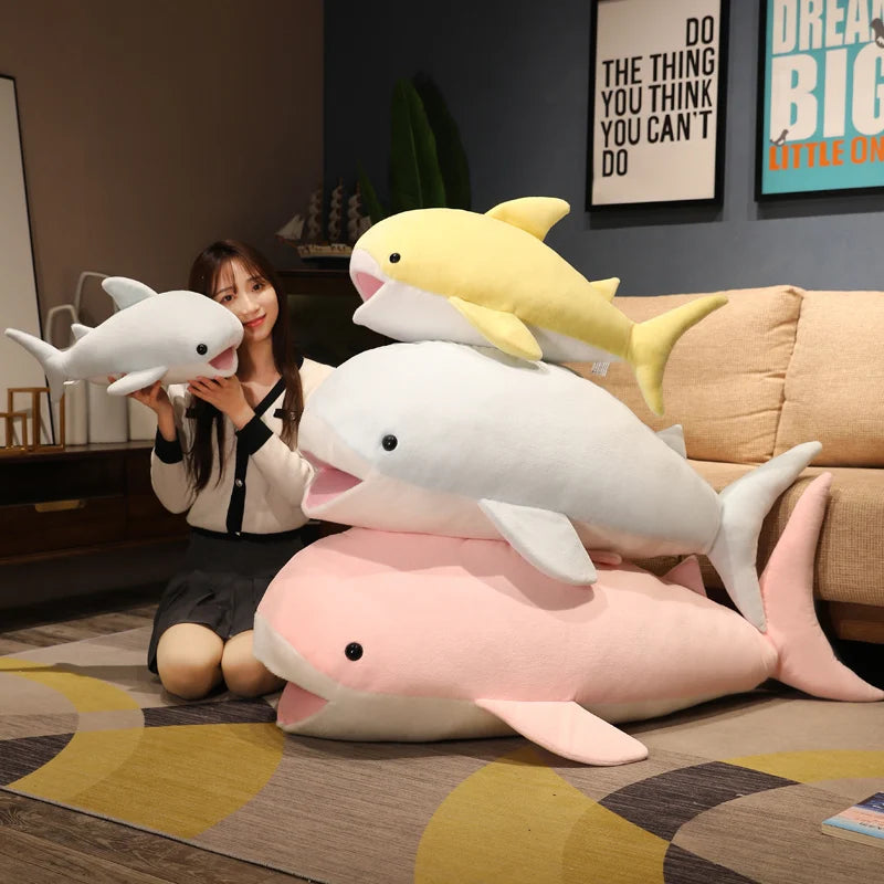 Creative Giant Whale Plush Toys | Cute Soft Lying Shark Pillow Sleeping Cushion Stuffed Animal Dolls for Children Kids | 55/70/120cm | Alo Trendy