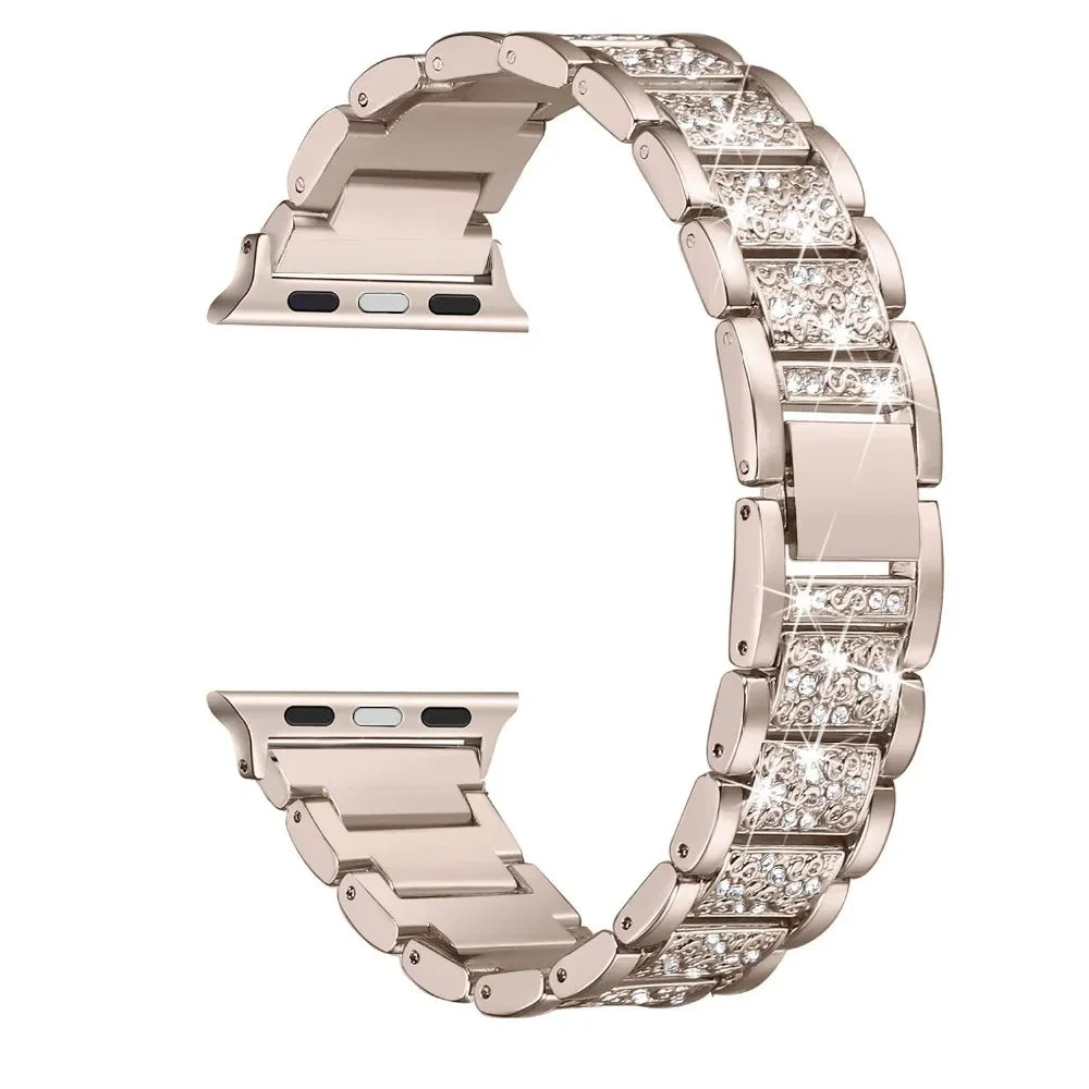 Diamond Jewelry Chain Strap for Apple Watch Band | Ultra 49mm 40mm 44mm 42mm 38mm Loop Bracelet | IWatch Series 8 7 6 5 4 3 SE