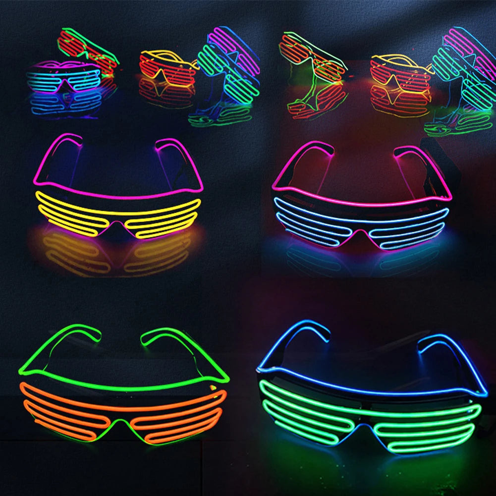 Glowing Glasses LED Gafas | Luminous Neon Christmas Glow Sunglasses | Flashing Light Glass for Party Supplies and Costumes