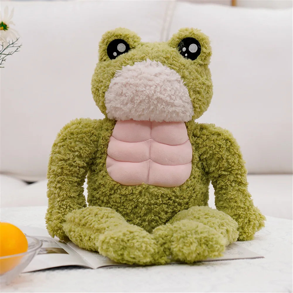 35cm Cute and Quirky Muscle Frog Duck Doll Plush Toy | Creative Strong Frog Duck Plush Toy Stuffed Animal Doll Children's Gifts | Alo Trendy