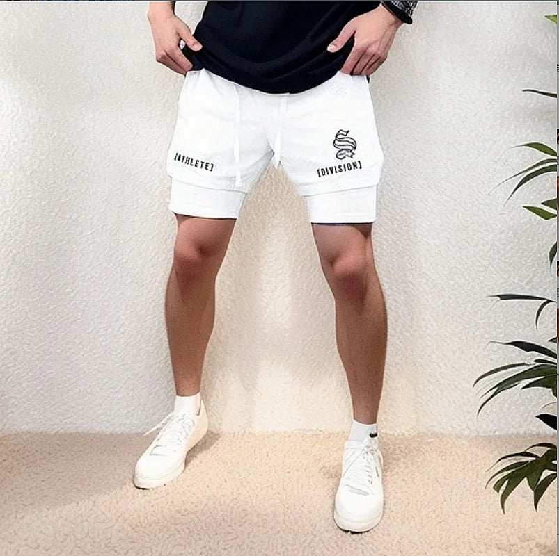 2 IN 1 Sport Running Casual Breathable Shorts for Men | Double-deck Jogging Quick Dry GYM Shorts | Fitness Workout Men's Shorts