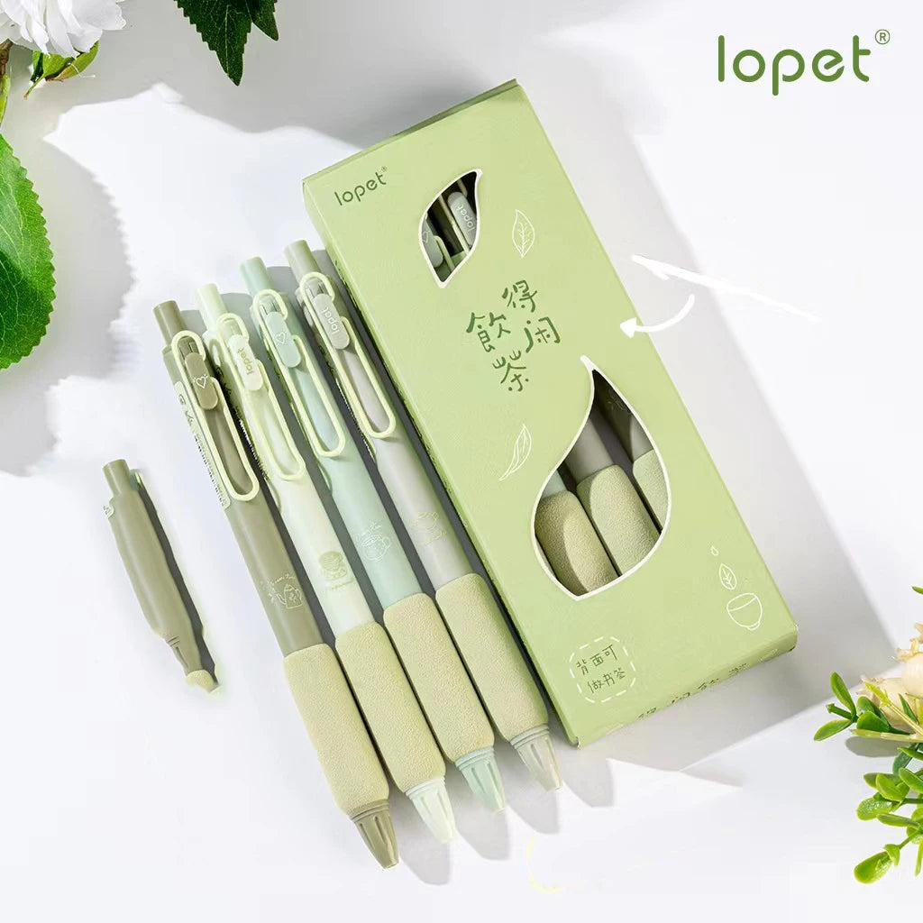 4pc/Set Lepot Kawaii Gel Pen Coffee Soft Bread Luxury Ballpoint Pens | 0.5mm Black Ink Boligrafo Gel Fine Point Quick Dry Canetas | Alo Trendy