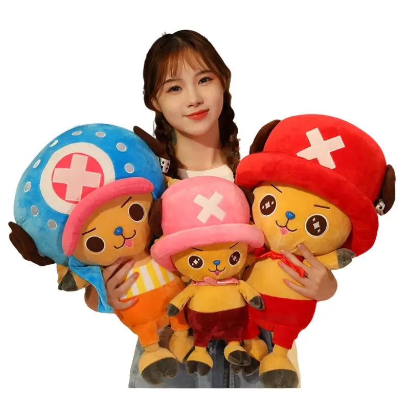 Kawaii Giant 30-80cm Genuine Chopper Cartoon Character Plush Toys | High Quality Children Create Doll | Home Decor Colorful Gifts | Alo Trendy