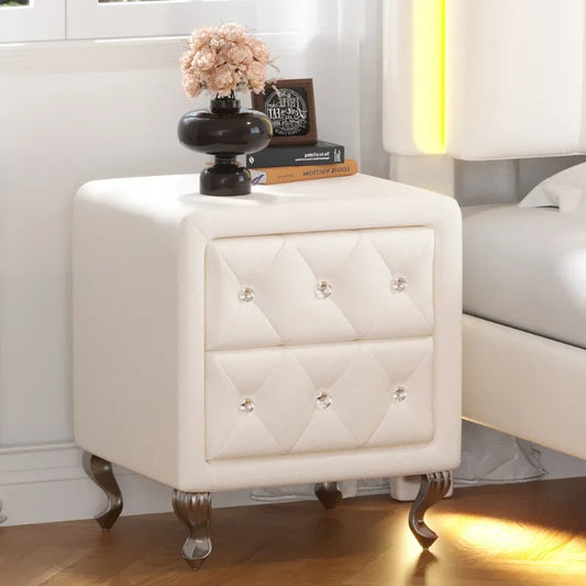 White Nordic Modern Nightstand Small Girls Aesthetic Apartment Trendy Bedside Table Storage Drawers Mesa De Noche Furniture