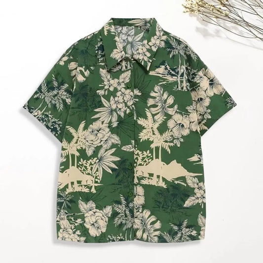 Hawaiian Shirt | Trendy Lightweight Summer Shirt | Coconut Tree Printed Casual Hawaiian Shirt | Streetwear Fashion for Men