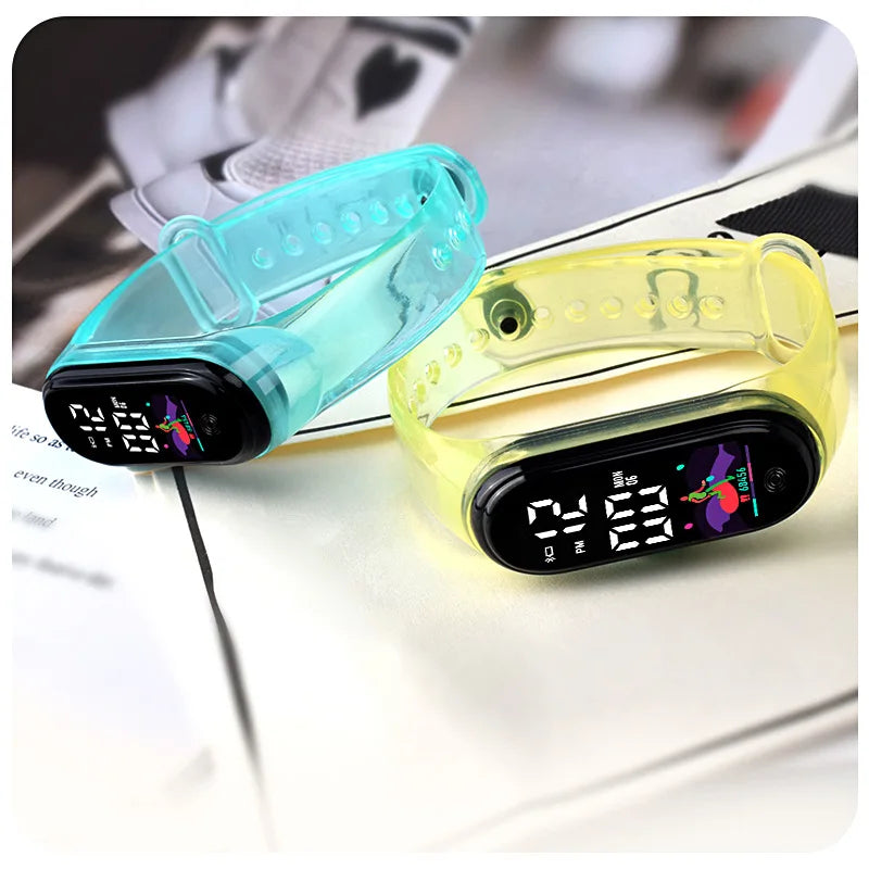 Candy Color Transparent Kids Watches for Boys and Girls | Sports Silicone LED Digital Watch | Fashion Bracelet Birthday Gift