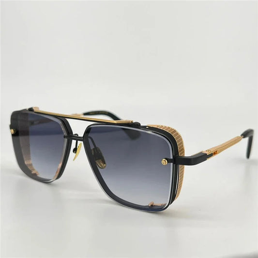 Men's Sunglasses | Vintage Fashion Style Square Frameless UV 400 Lens | Premium Package Included