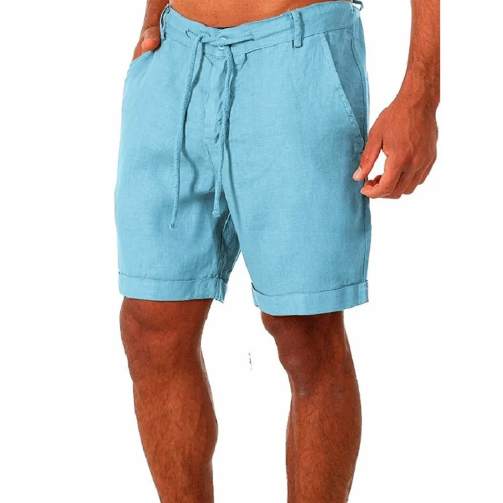 New Men's Cotton Linen Shorts | Summer Breathable Solid Color Linen Trousers | Fitness Streetwear for Men