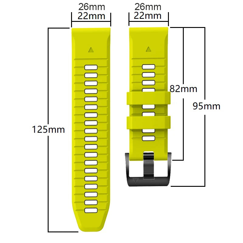 22mm 26mm Width Soft Silicone Watch Strap for Garmin | QuickFit Band for Fenix 7, 7X Pro, 6, 6X, 5, 5X Plus | Epix Pro Gen 2 47mm 51mm | Alo Trendy