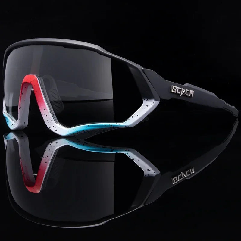 SCVCN UV400 Photochromic MTB Road Running Sunglasses | Sports Cycling Glasses Bicycle Eyewear | Mountain Bike Goggles