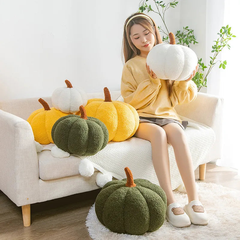 Adorable Pumpkin Plush Toy | Soft Stuffed Doll for Holidays Decor | Cute Plant Pillows for Kids | Decorative Throw Pillow Cushion