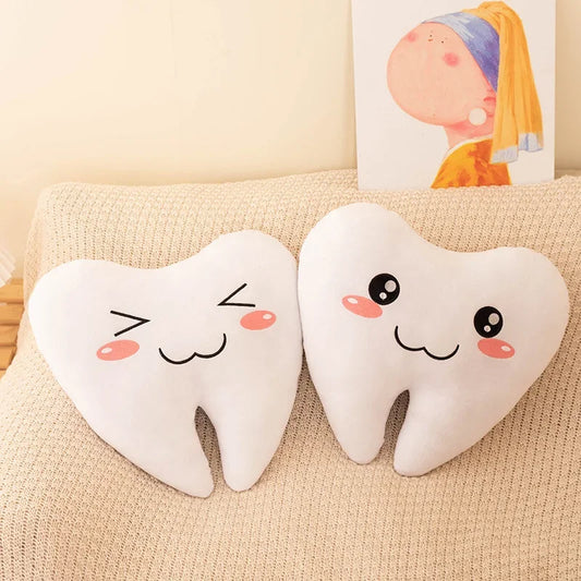 20-40CM Lovely Simulation Tooth Plush Toys | Cute White Teeth Stuffed Soft Pillow | Funny Sofa Cushion Decor Gift For Children Kids | Alo Trendy