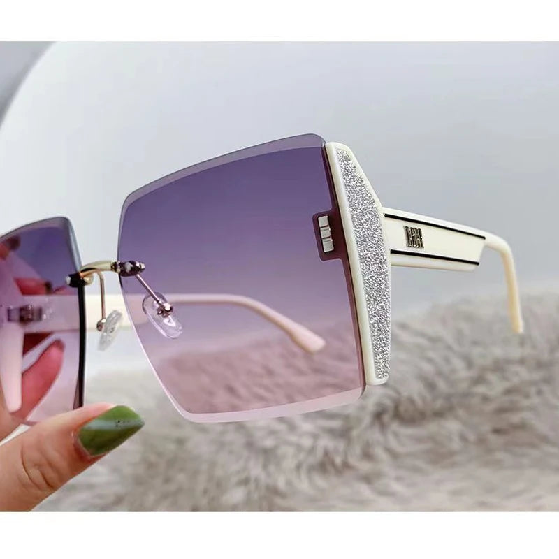 New Frameless Cut Edge UV Resistant Sunshade Sunglasses | Trendy Women Popular on The Internet | The Same Style of Sunglasses | Alo Trendy