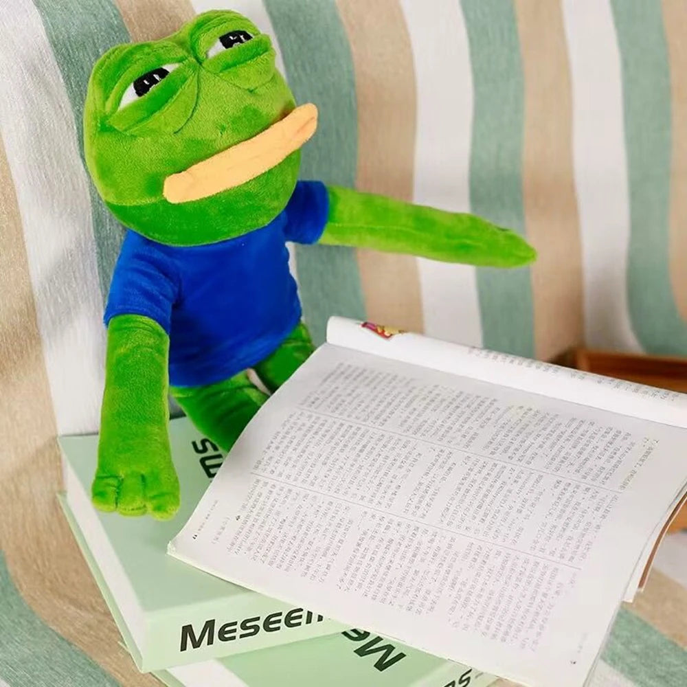 45CM Pepe Frog Plush Toy | Sad Male Ugly Baby Big Mouth Crying Face | Funny Peripheral Dolls | Perfect for Friends | Unique Christmas & Birthday Gifts