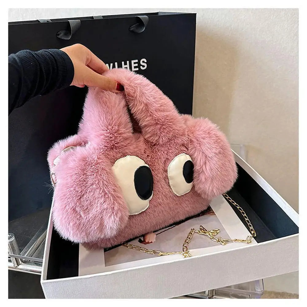 Winter Lamb Plush Handbag Women Bags Fashion Korean Large Capacity Wrist Bag Clutch With Handle Females Shopping Bag Bucket Tote