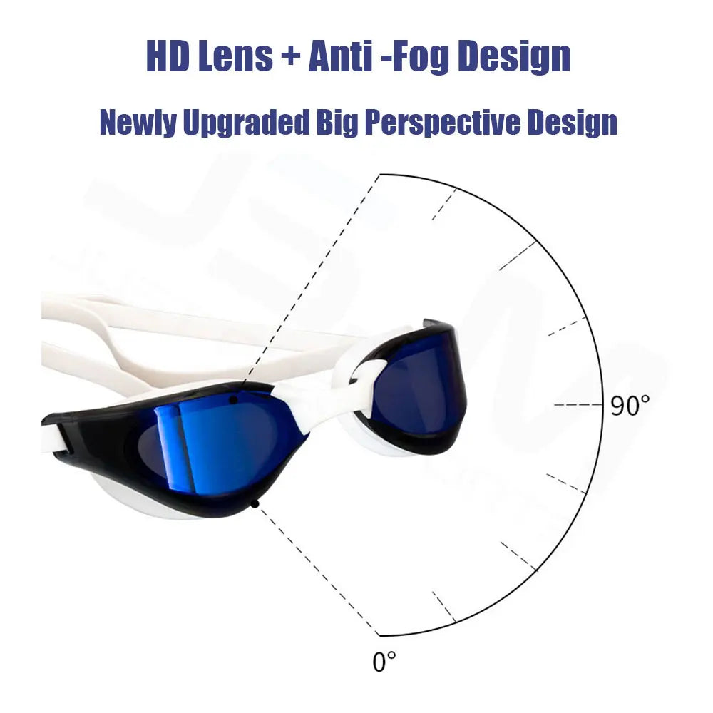 Adult Professional Anti-Fog HD Swim Goggles | UV Protection Swimming Goggles for Men and Women | Adjustable Silicone Swimming Glasses