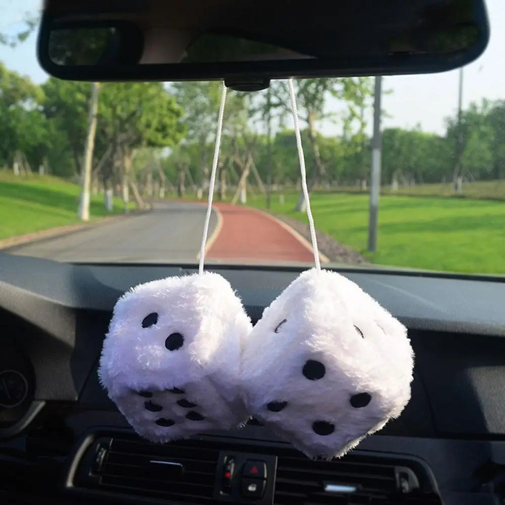 2pcs Plush Dice Car Pendant | Cute Plush Toy Cube Pendant | Anime Car Decoration Accessories | Auto Pendant for Interior Styling