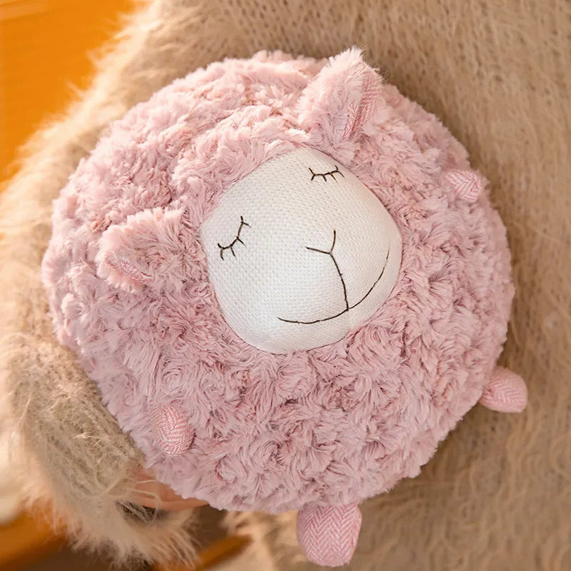 Adorable Round Sheep Plush Toy | Soft Stuffed Animal Fluffy Lamb Doll | Cute Pillow for Baby, Kids, and Girls | Ideal Birthday Gift