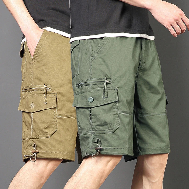 Summer New Men's Cargo Shorts | Fashion Korean Version Loose Five Quarter Pants | Men's Multi-pocket Straight Casual Pants