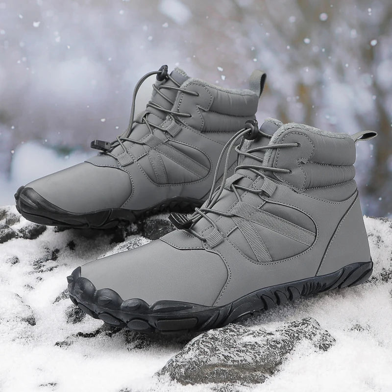 Men’s Winter Snow Boots | Non-Slip Casual Barefoot Running Sneakers with Warm Fur & Waterproof High Top Design