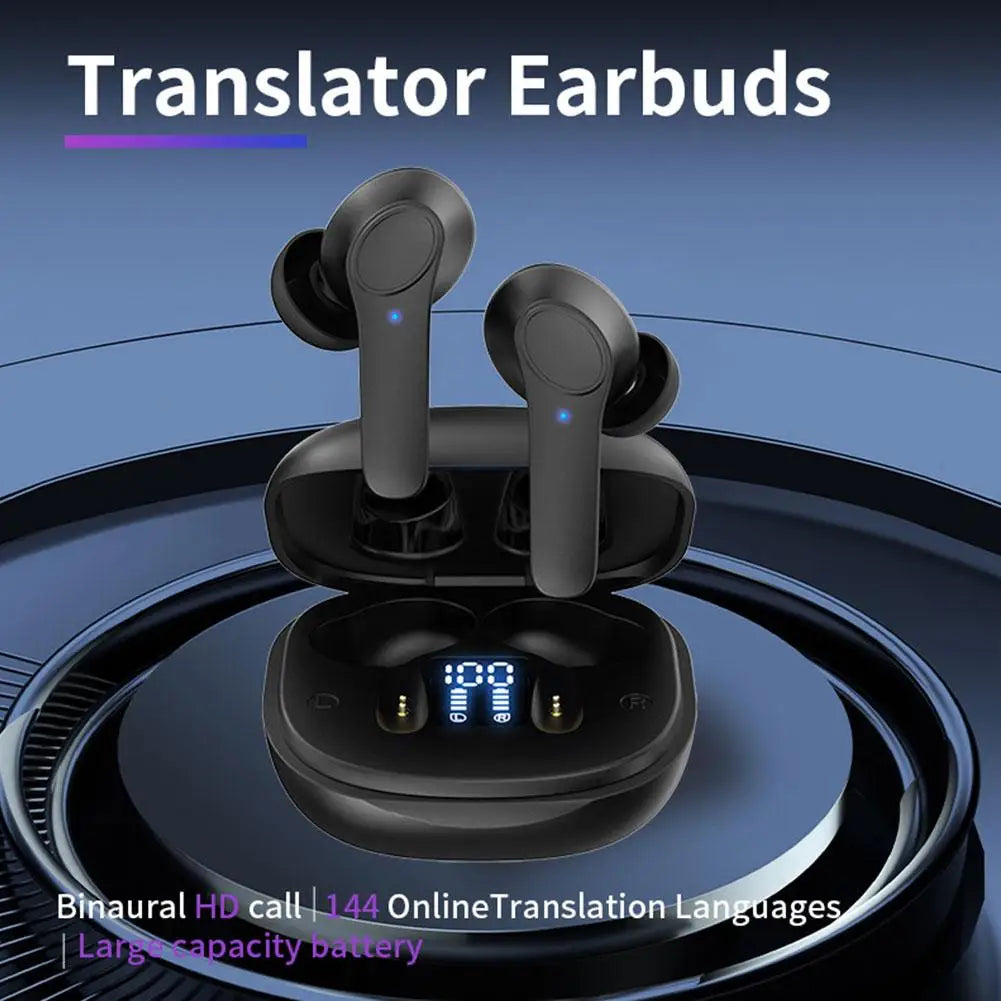 B11 Earphones Translator Device | Real-Time Voice Translation for 144 Languages | Wireless Translator Earbuds with High-Quality Sound