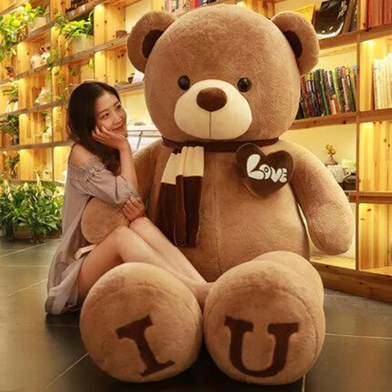 80/100cm Big I LOVE YOU Teddy Bear Plush Toy | Lovely Huge Stuffed Soft Bear Doll | Perfect Birthday Gift for Girlfriend, Kids, Lovers