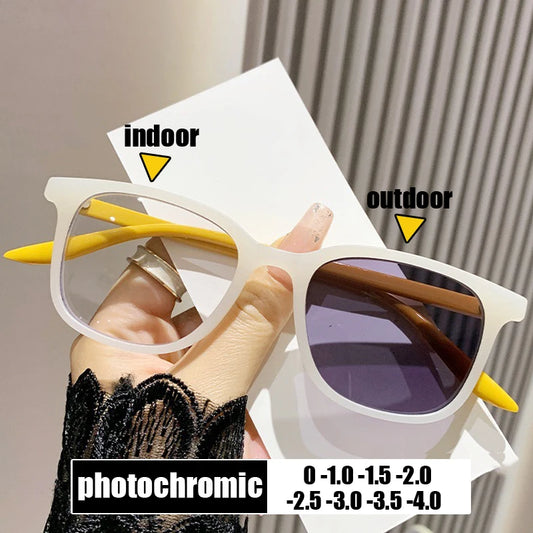 Outdoor Color Changing Minus Glasses | Luxury Designer Photochromic Sunglasses | Finished Optical Myopia Eyeglasses for Women and Men | Alo Trendy