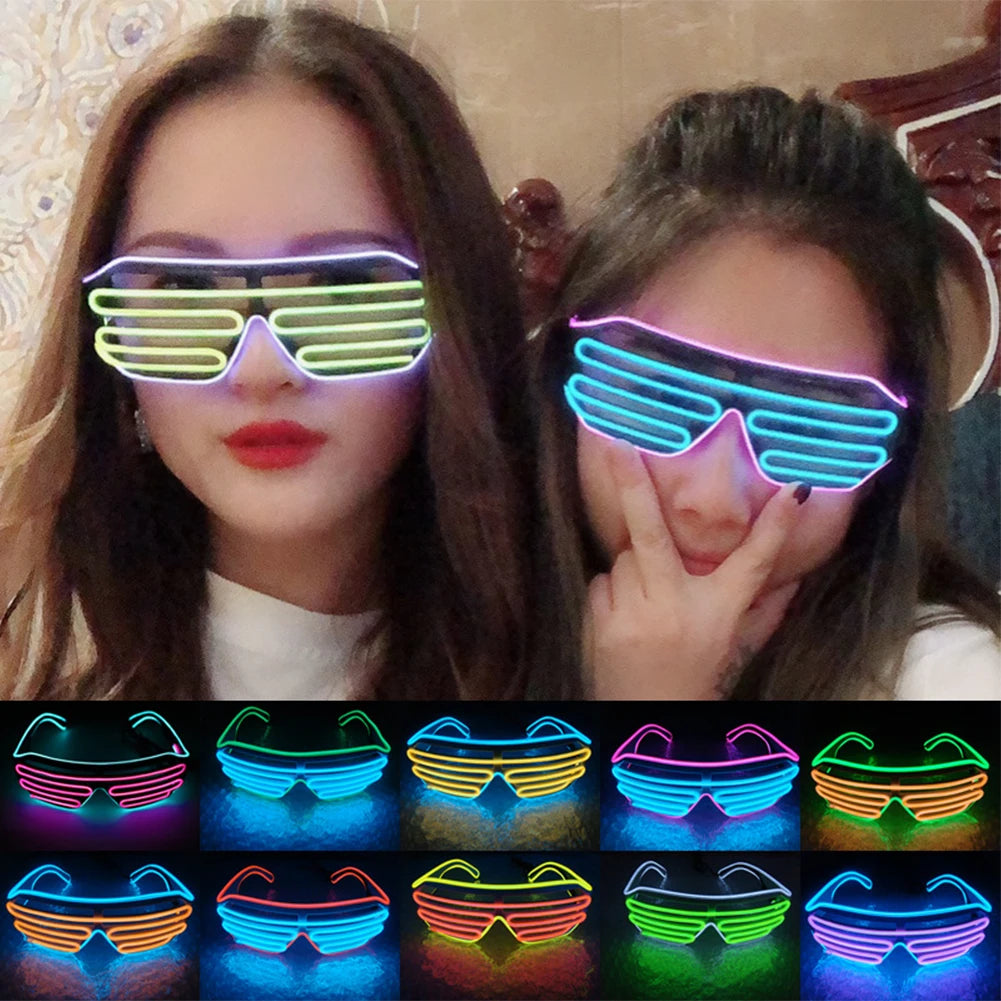 Glowing Glasses LED Gafas | Luminous Neon Christmas Glow Sunglasses | Flashing Light Glass for Party Supplies and Costumes