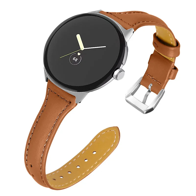 Slim & Thin Leather Band for Google Pixel Watch 2 | Strap Smartwatch No Gaps Bracelet for Google Pixel Watch | Replacement Watchband | Alo Trendy