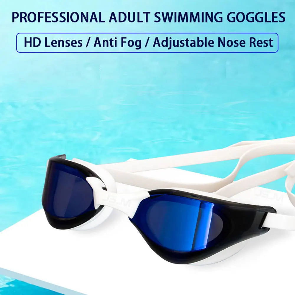 Adult Professional Anti-Fog HD Swim Goggles | UV Protection Swimming Goggles for Men and Women | Adjustable Silicone Swimming Glasses