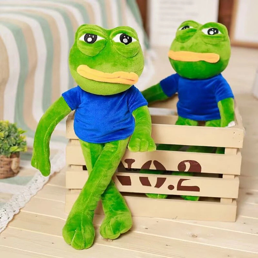 45CM Pepe Frog Plush Toy | Sad Male Ugly Baby Big Mouth Crying Face | Funny Peripheral Dolls | Perfect for Friends | Unique Christmas & Birthday Gifts