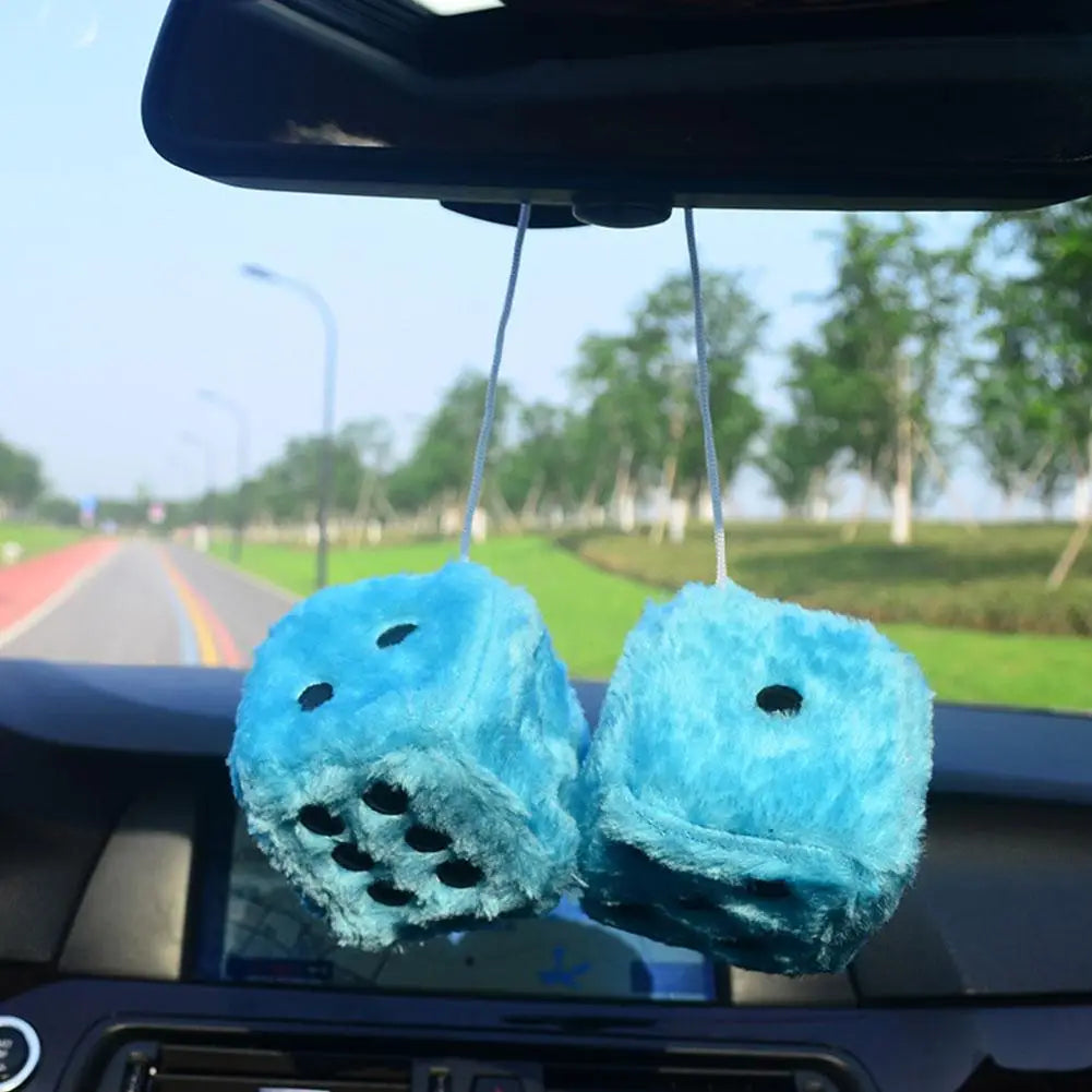 2pcs Plush Dice Car Pendant | Cute Plush Toy Cube Pendant | Anime Car Decoration Accessories | Auto Pendant for Interior Styling