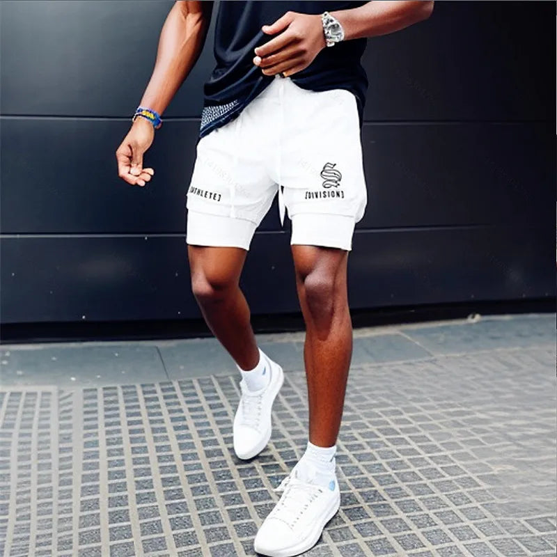 2 IN 1 Sport Running Casual Breathable Shorts for Men | Double-deck Jogging Quick Dry GYM Shorts | Fitness Workout Men's Shorts