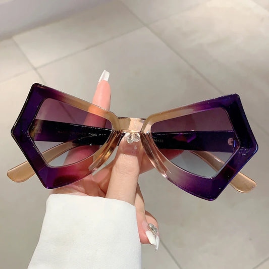 Butterfly Cat Eye Sunglasses | Fashion Candy Color Gradient Women Shades | Stylish Original Brand Design Eyewear