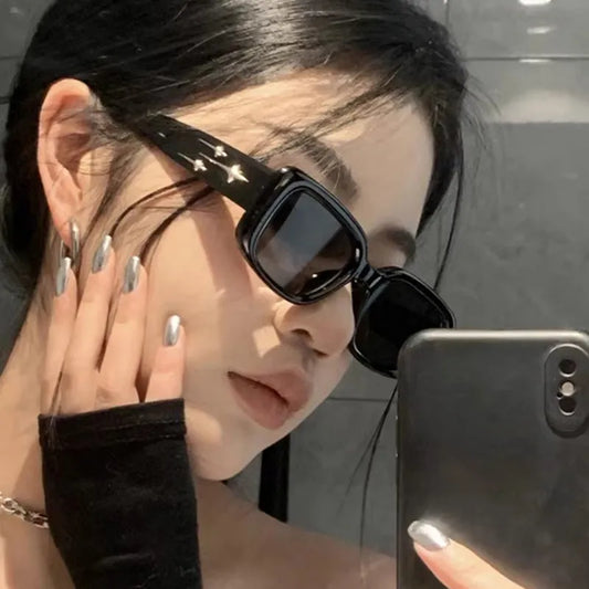 Women Y2K Sunglasses | Vintage Punk Gradient Small Square Eyewear for Men | Luxury Brand Designer Shades | Trendy Sun Glasses