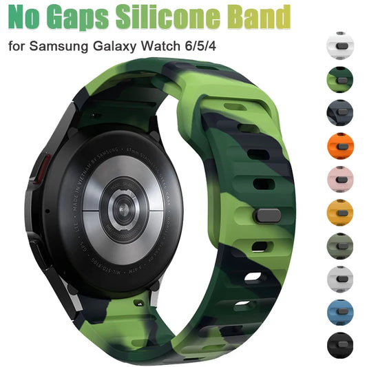 Soft Silicone Band for Samsung Galaxy Watch | 6/5/4 (40mm, 44mm) | 5 Pro (45mm) | No Gaps Strap for Galaxy Watch 6/4 Classic (43mm, 47mm, 42mm, 46mm) | Alo Trendy