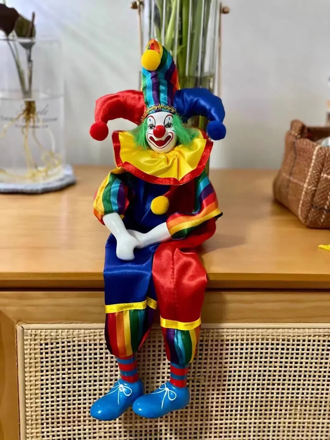 Poltergeist Clown Soft Stuffed Doll Figure | Hanging Foot Plushies Anime Figures | Halloween Decoration Gift for Kids