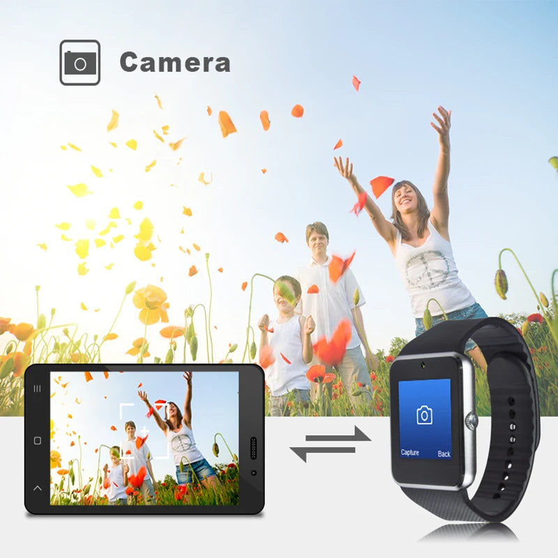 GT08 Smartwatch with Sync Notifier | SIM & TF Card Support | Bluetooth Connectivity | Camera | Sports Tracker | Android-Compatible