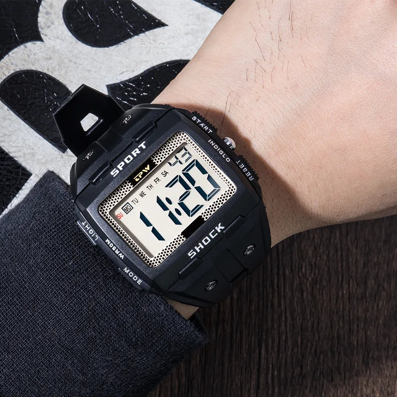 Big Dial Men Sports Digital Watches | TPW Outdoor Army Military Watch | Male LED Electronic Waterproof Chronograph Watch