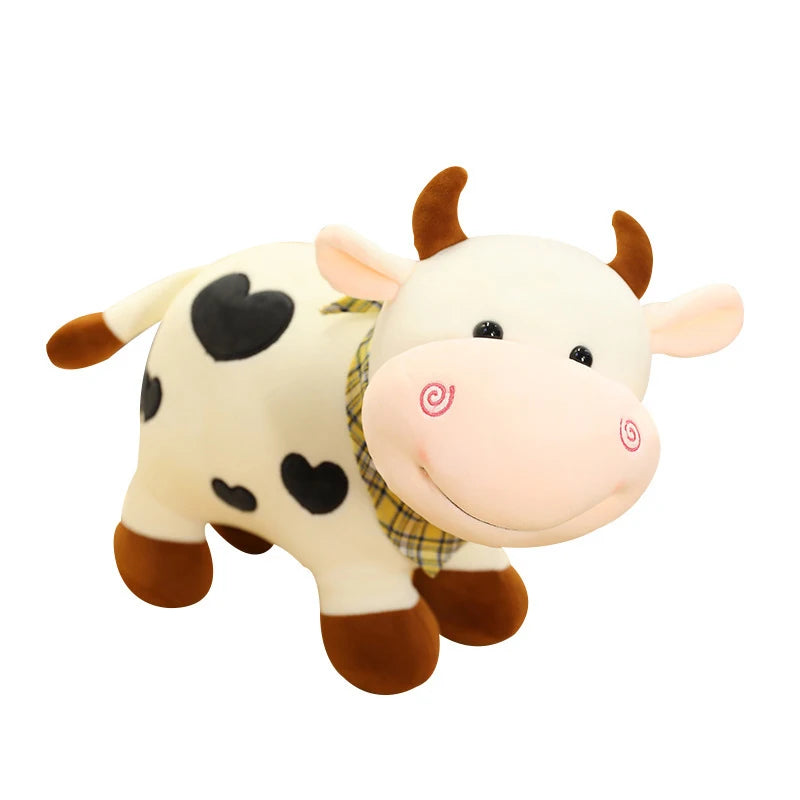 Cartoon Cute Cow Plush Toy | Soft Animal Cattle Plush Toy | Kawaii For Girls | Cotton Animal Plush Doll Filled Home Decoration | Alo Trendy