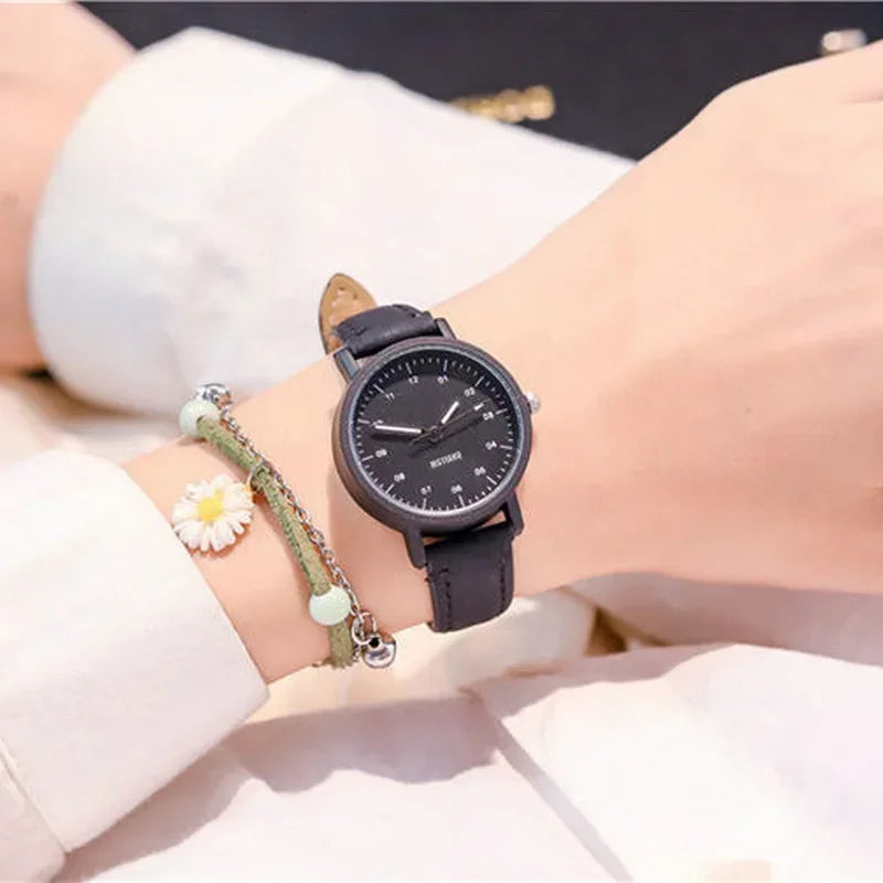 Women Watches PU Leather Strap | Women Quartz Wristwatches | Waterproof Round Dial Retro Watch for Ladies and Girls | Reloj Para Mujer