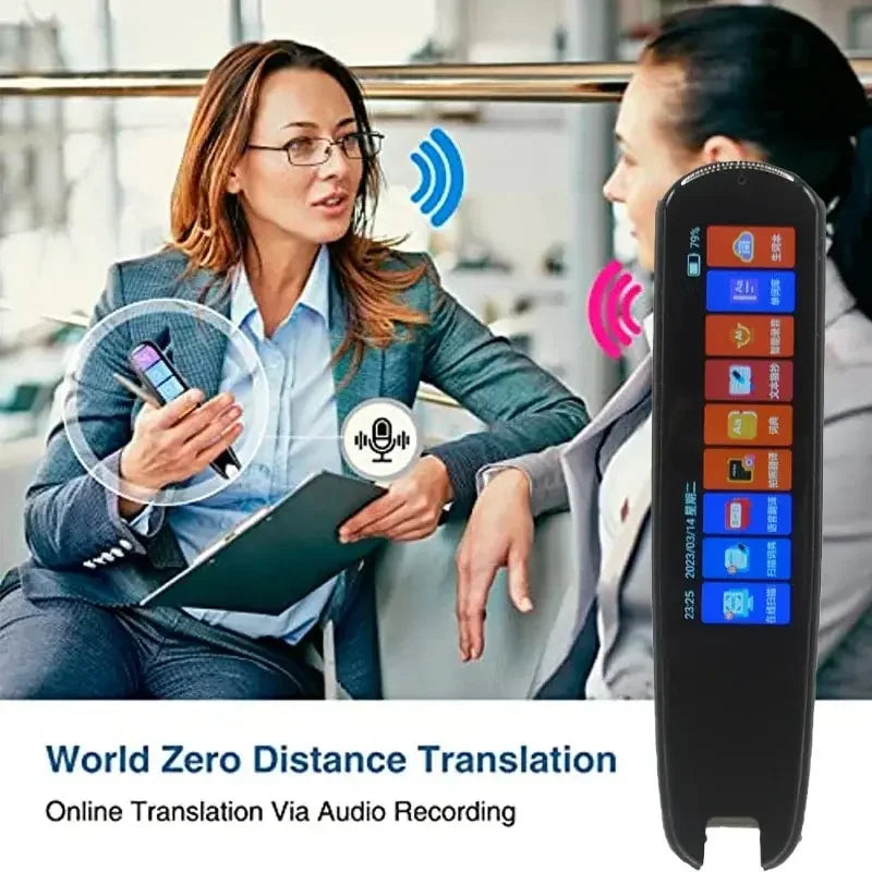 Smart AI Scan Pen with BT Translator | Voice and Photo Translation in 134 Languages | 3.38-Inch Touch Screen with Offline and Record Features