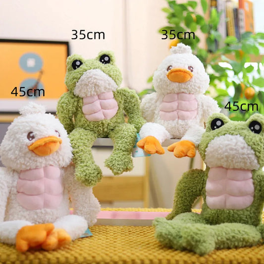 35/45cm Cute Frog Plush Toy Soft Stuffed New Animal Muscle Frog Plushie Creative Doll Toys for Kid Girls Birthday Gifts Decord | Alo Trendy