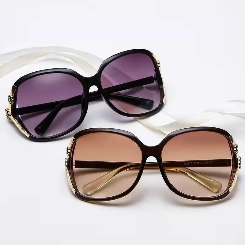 New Large Frame Circular Shape Sunglasses | Women's Brand Designer Fashion Sun Glasses | Women Driving Eyewear UV400 Protection