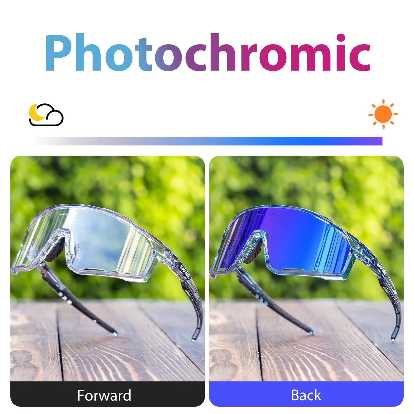 Smart Color-Changing Frame and Lens Photochromic Cycling Glasses | UV400 Sports Bike Sunglasses | Running Driving Outdoor | Alo Trendy